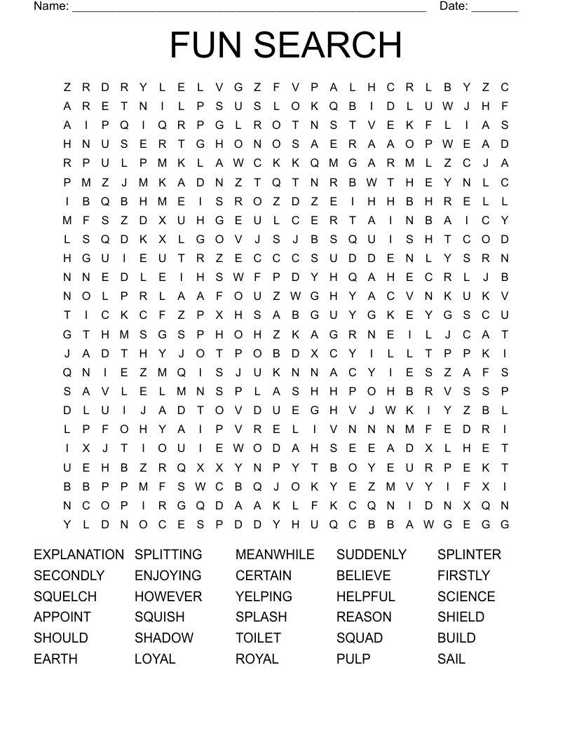 FUN SEARCH Word Search