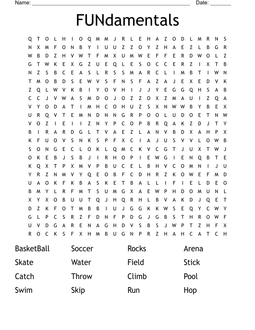 FUNdamentals Word Search