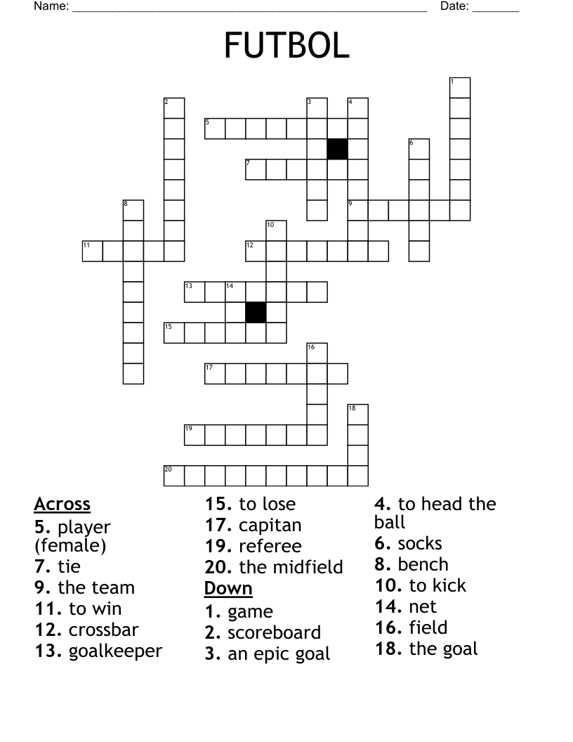 FUTBOL Crossword