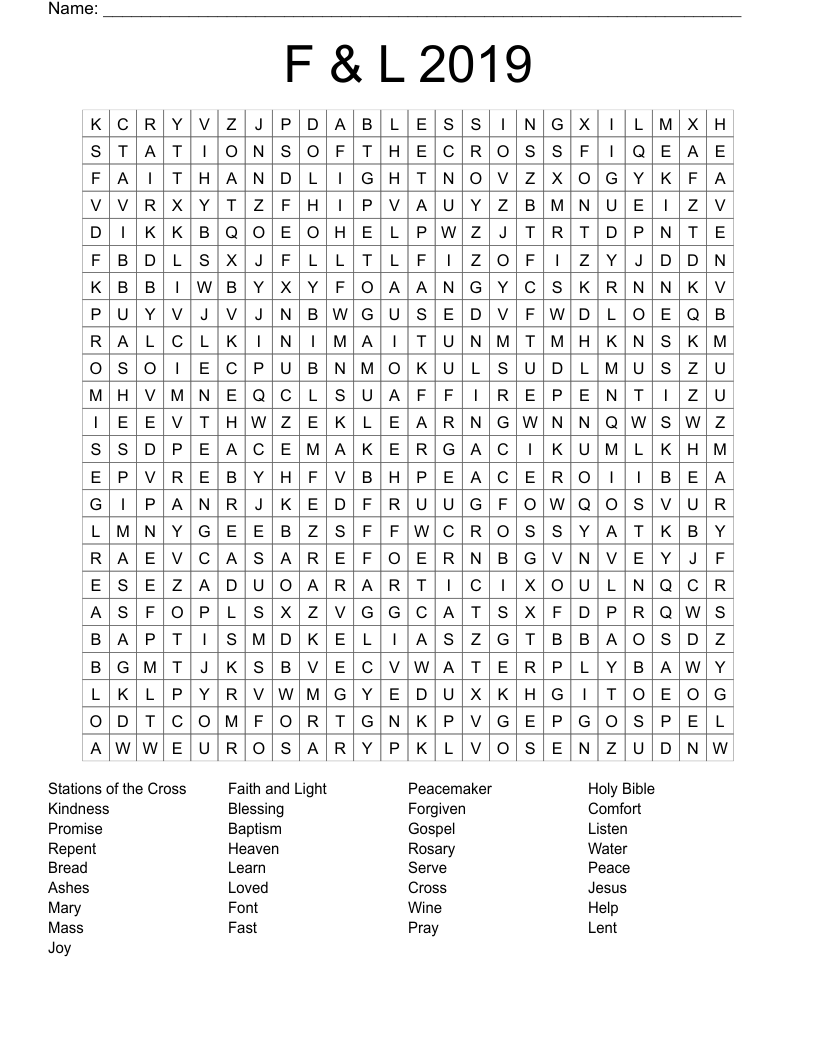 F & L 2019 Word Search