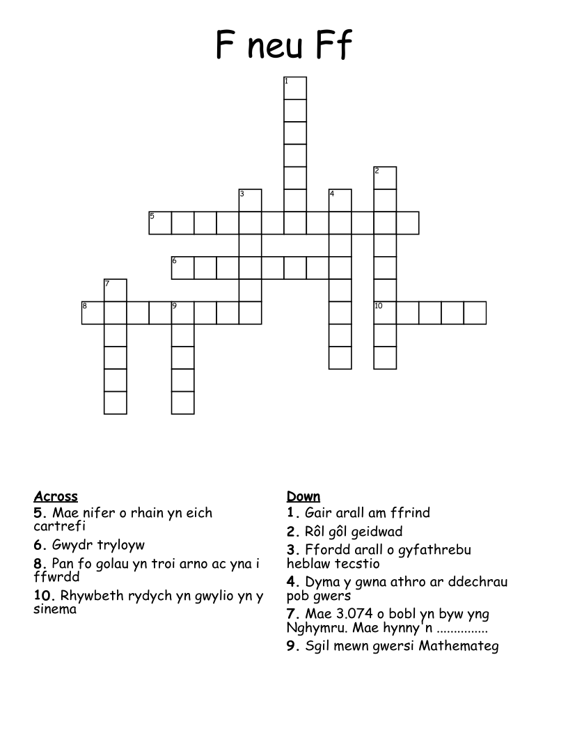 F neu Ff Crossword