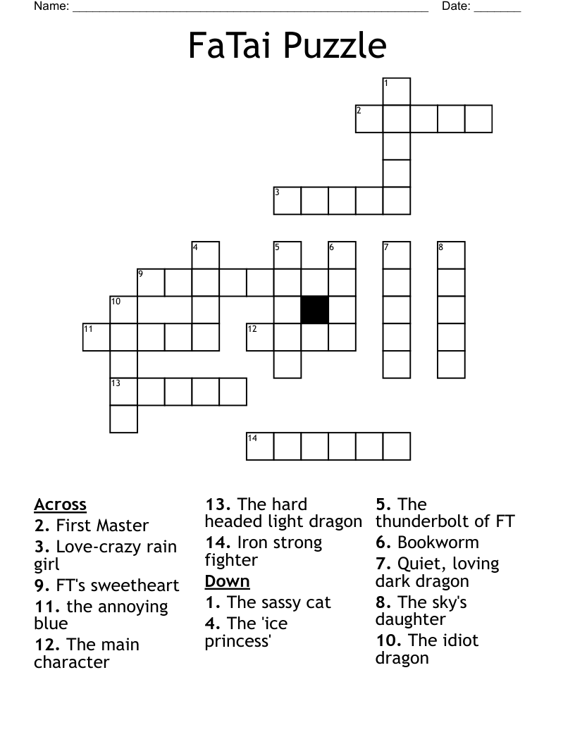 FaTai Puzzle Crossword