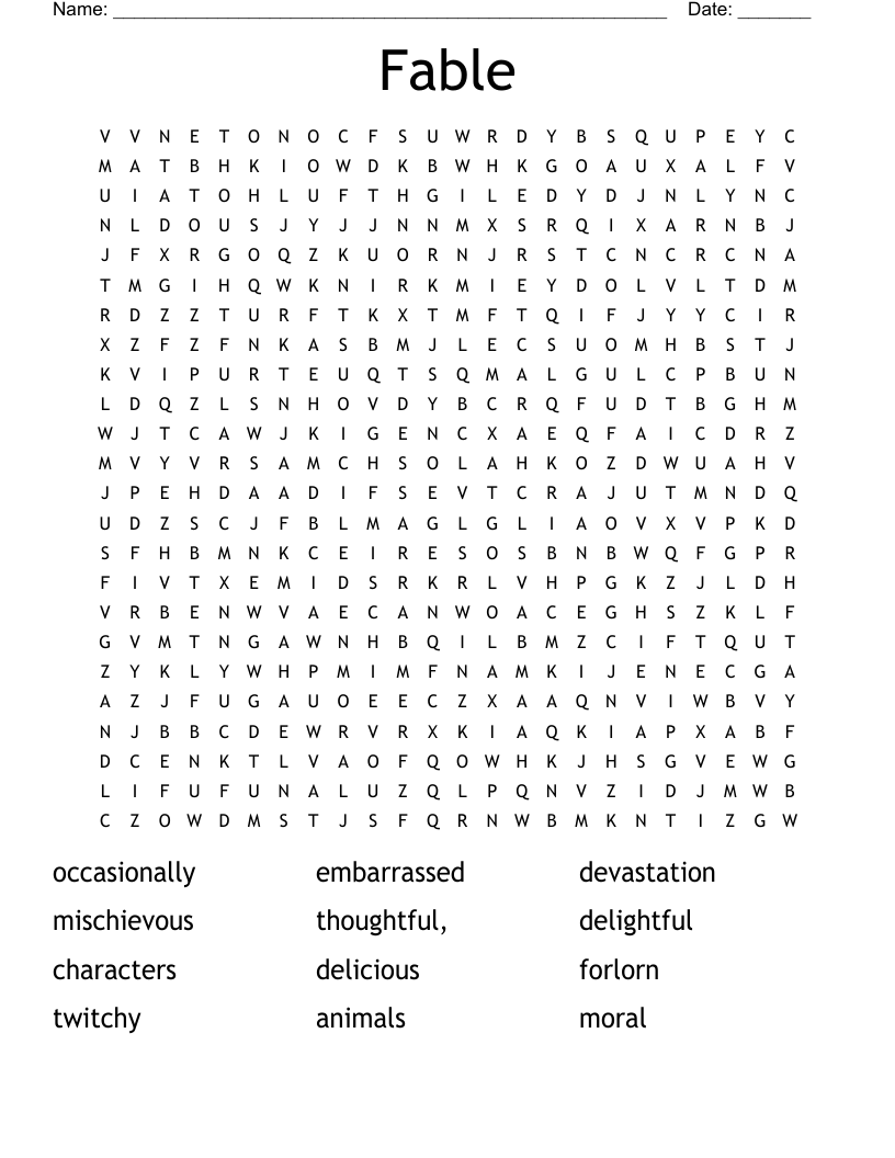Fable Word Search