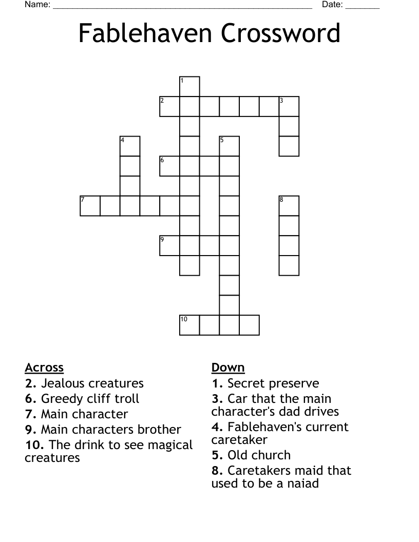 Fablehaven Crossword