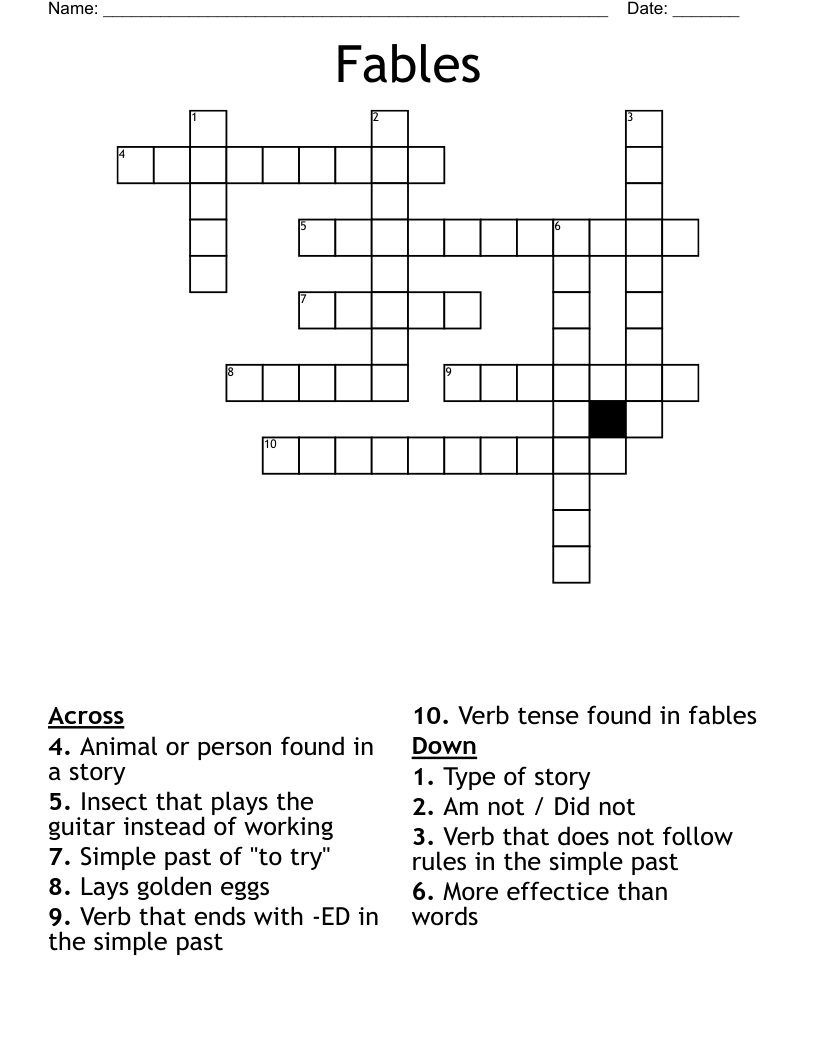 Fables Crossword