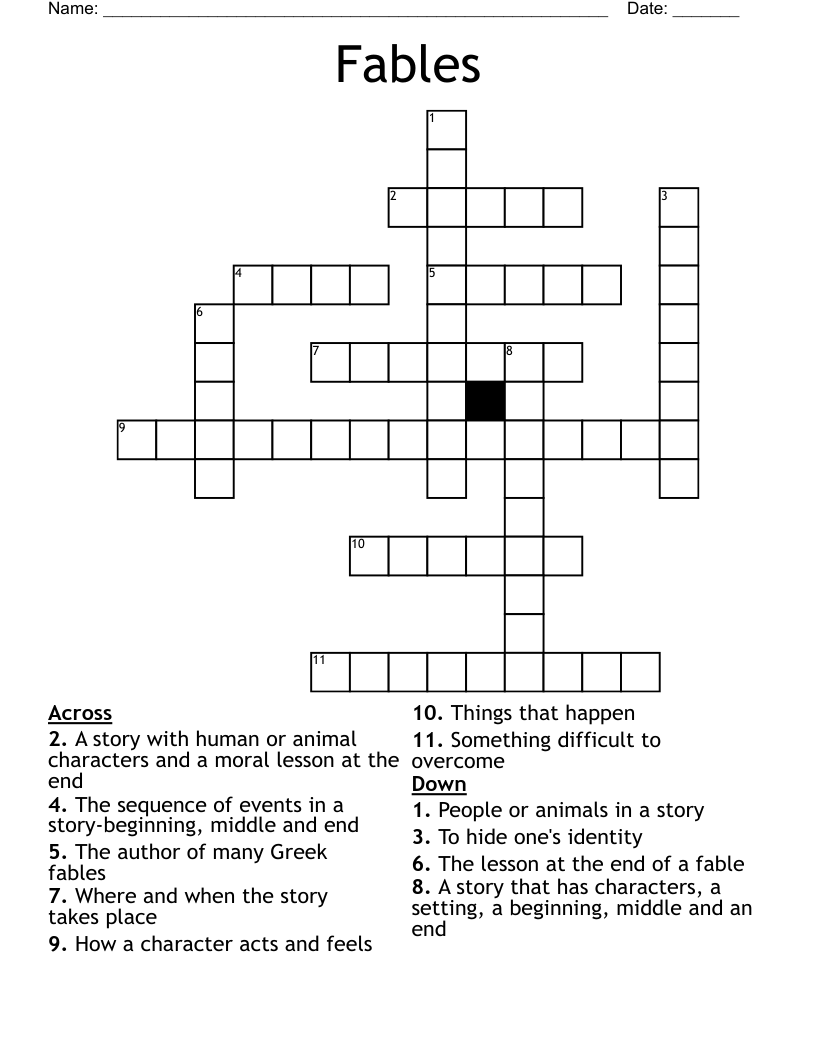 Fables Crossword