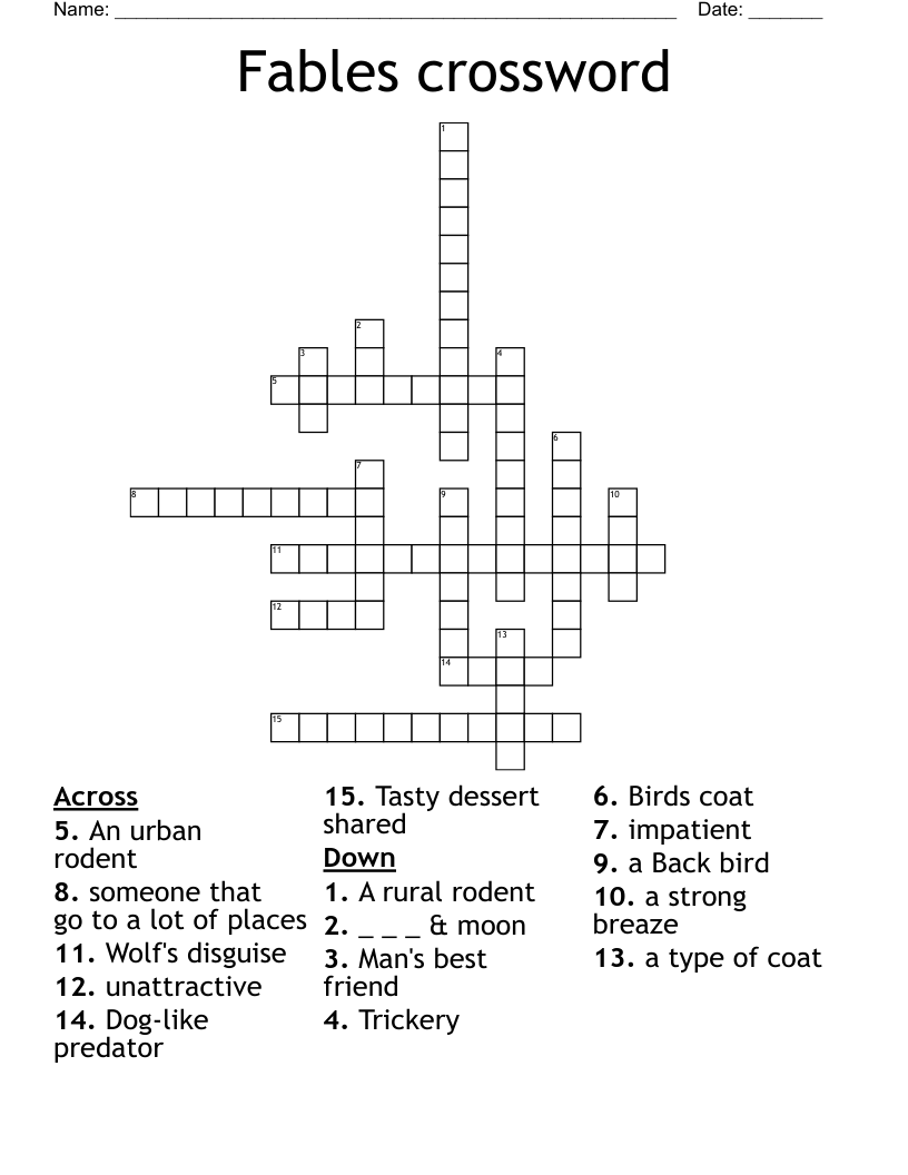 Fables crossword
