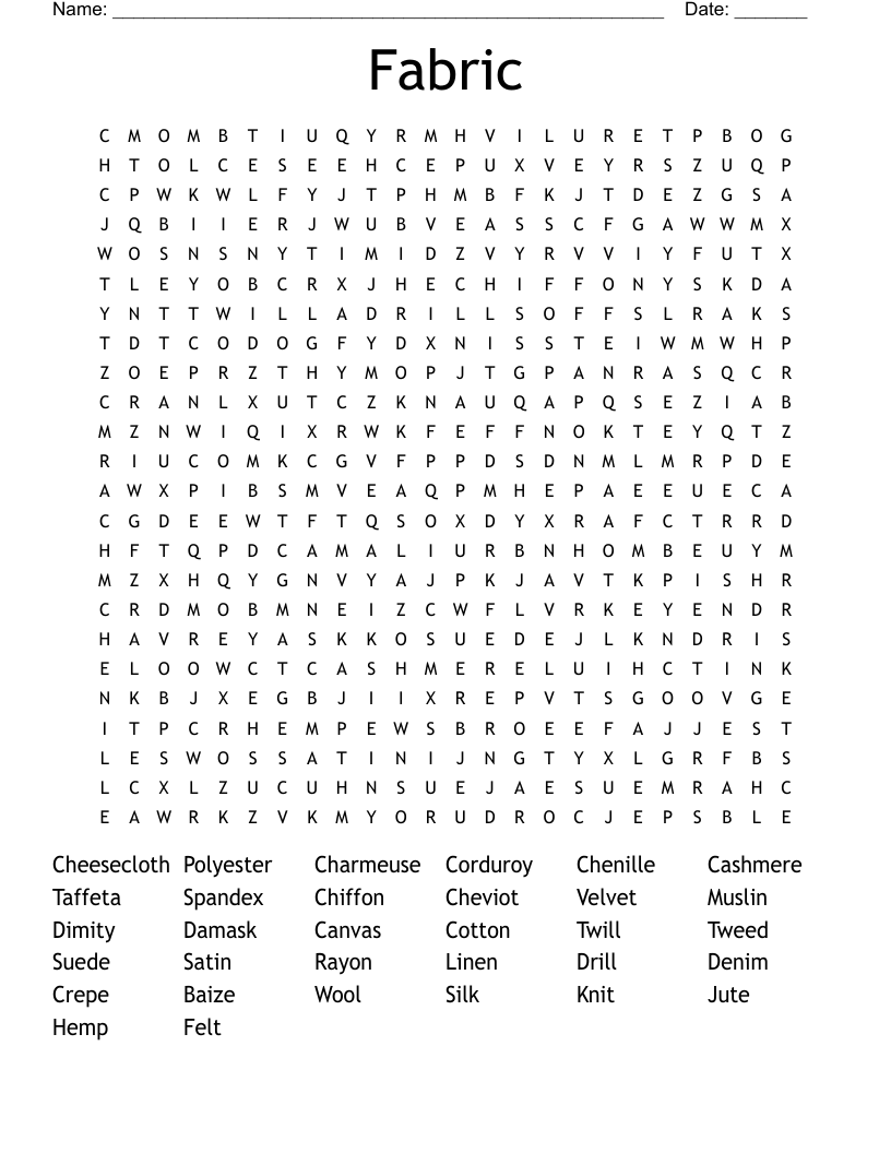 Fabric Word Search