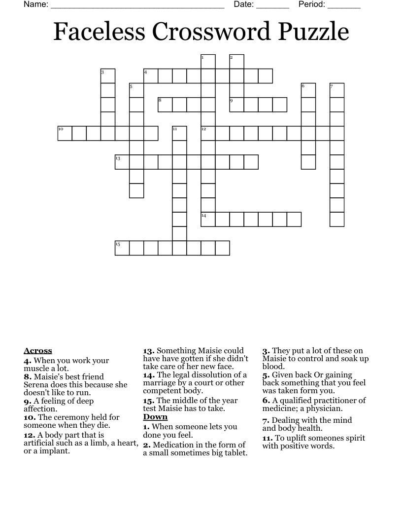 Faceless Crossword Puzzle