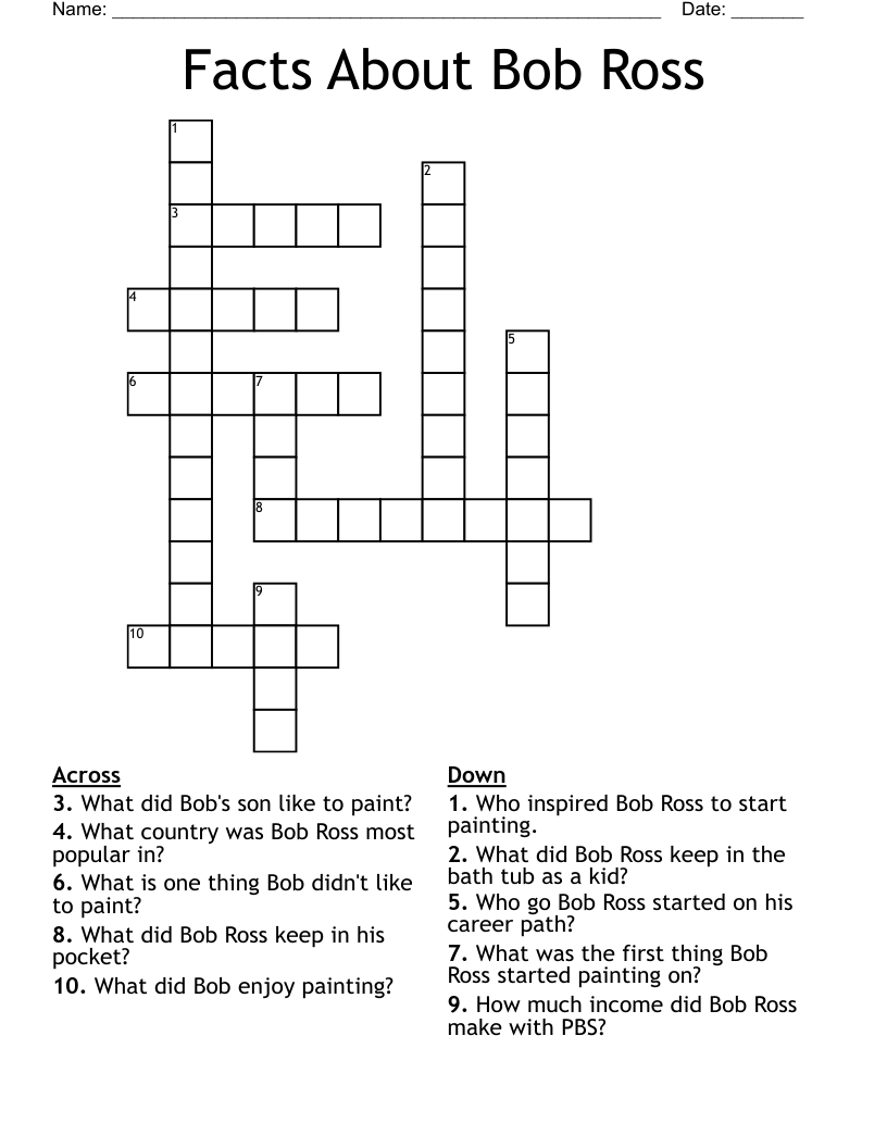 Facts About Bob Ross Crossword