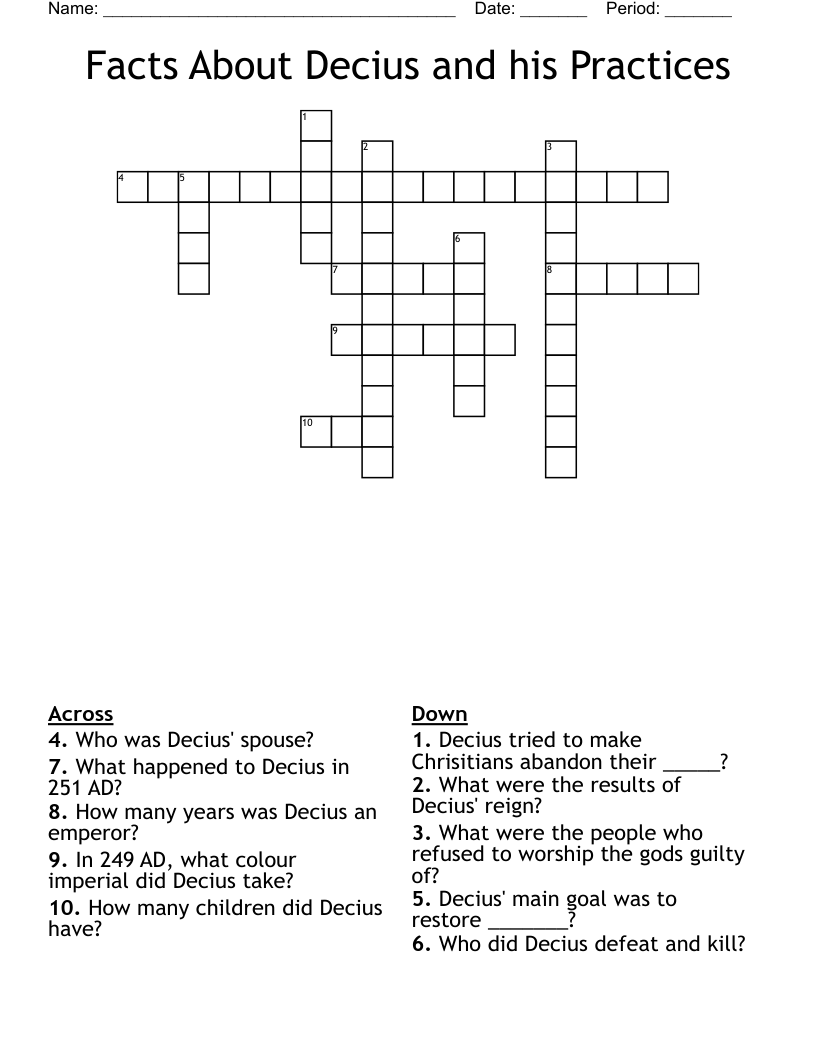 Facts About Decius and his Practices Crossword