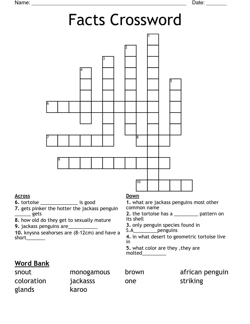 Facts Crossword
