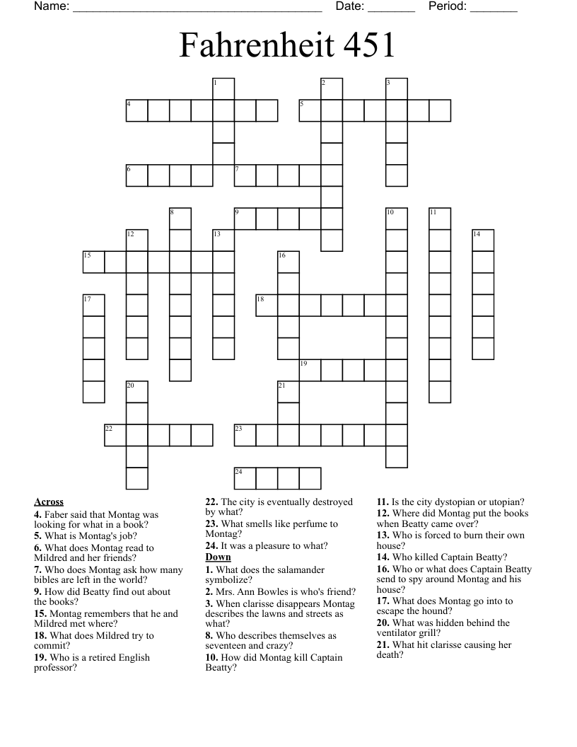 Fahrenheit 451 Crossword