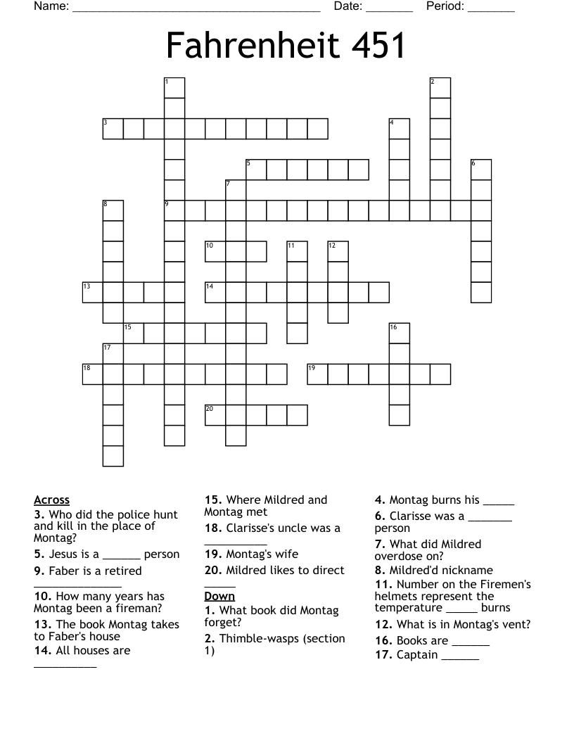 Fahrenheit 451 Crossword