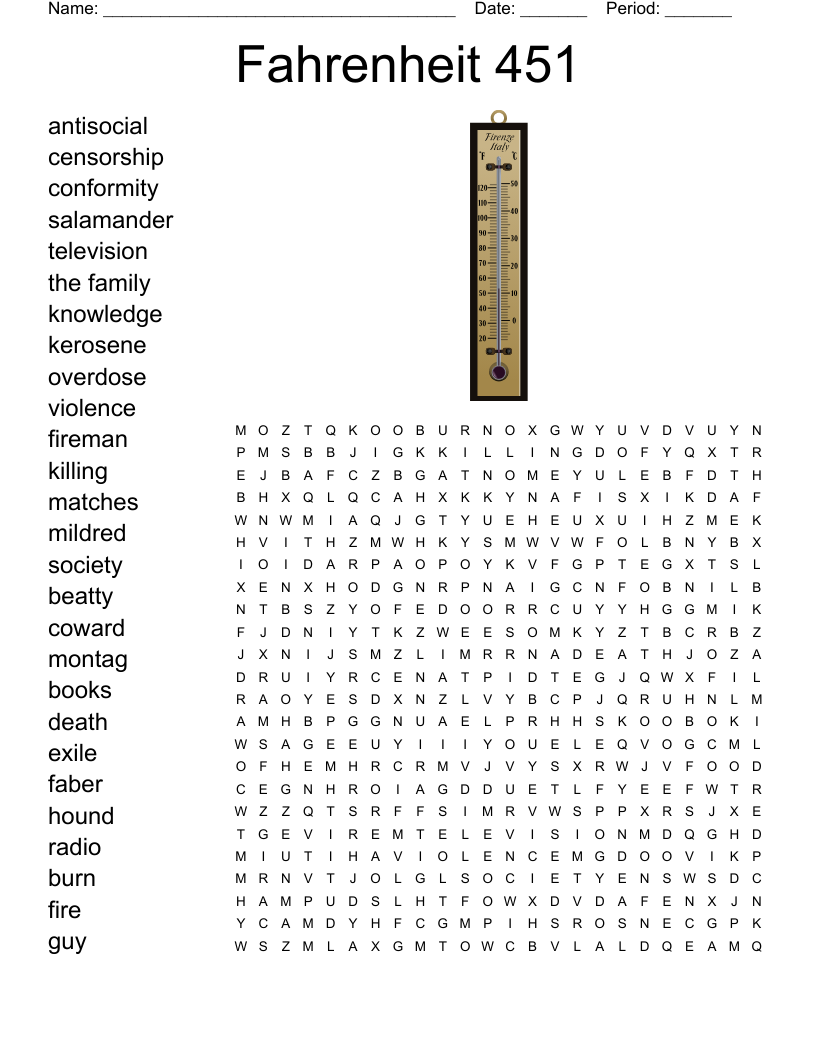 Fahrenheit 451 Word Search