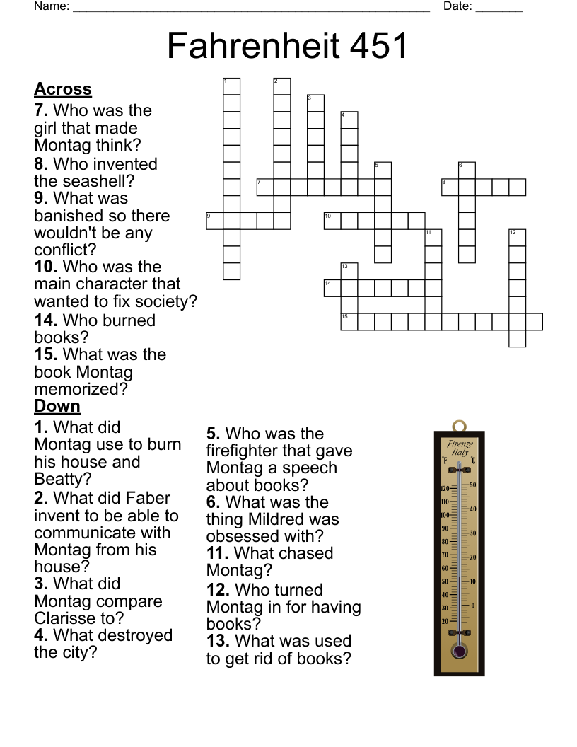 Fahrenheit 451 Crossword