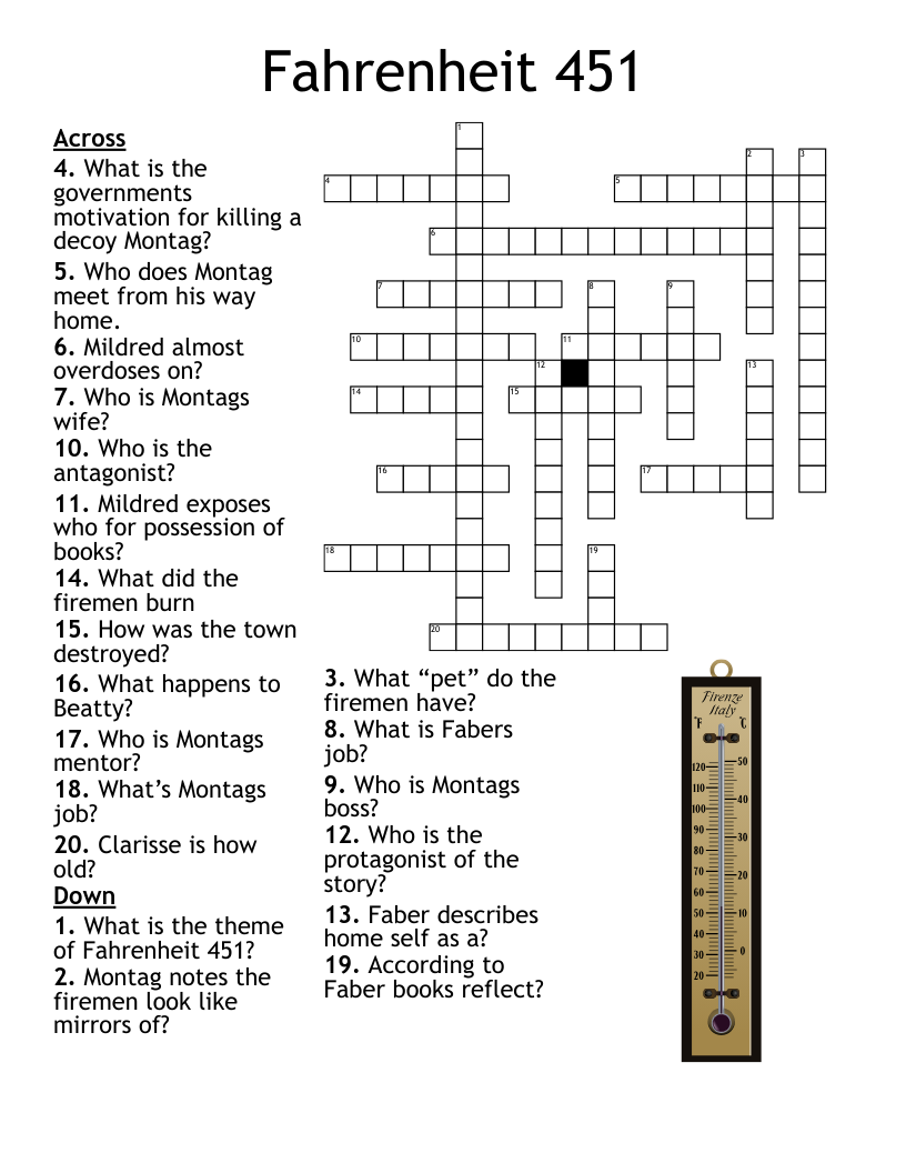 Fahrenheit 451 Crossword