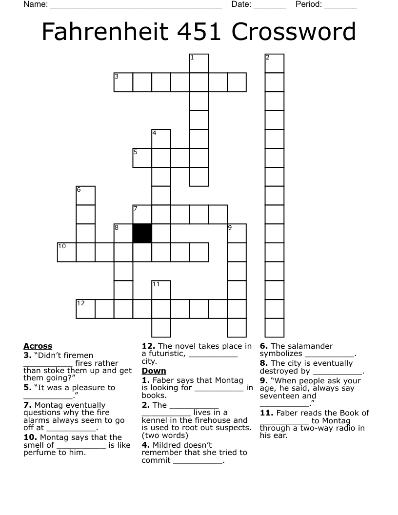 Fahrenheit 451 Crossword