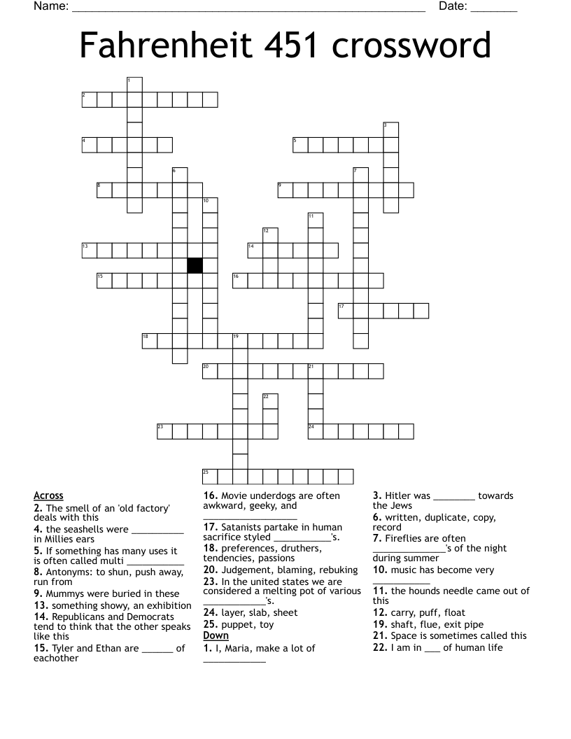 Fahrenheit 451 crossword
