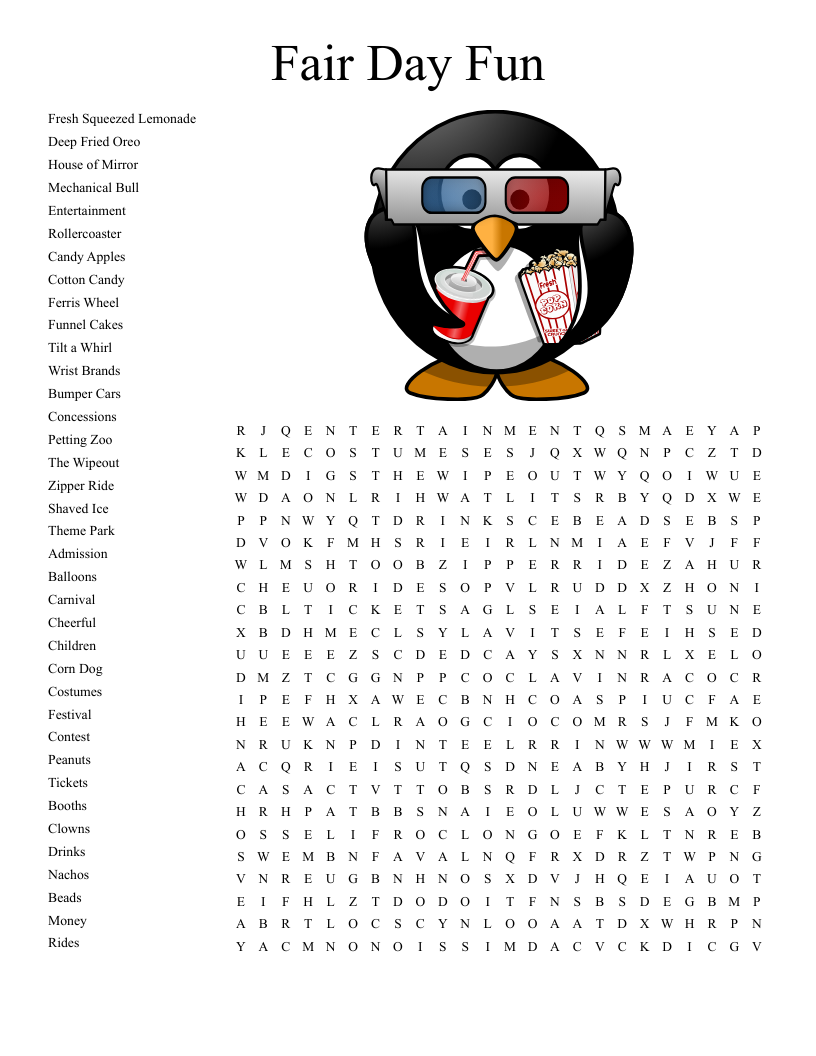 Fair Day Fun Word Search