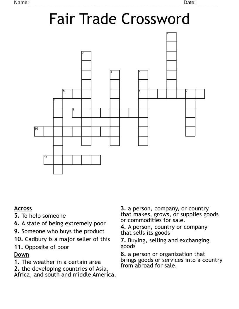 Fair Trade Crossword