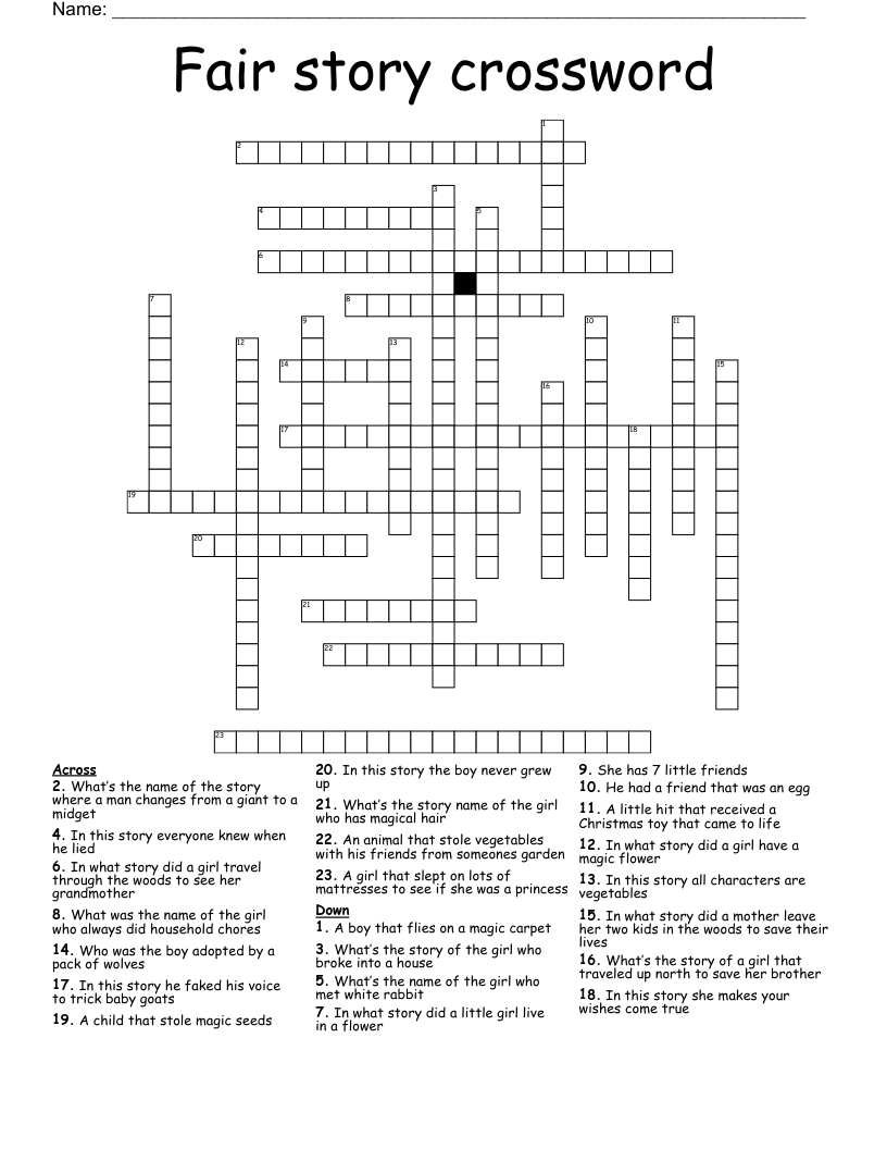 Fair story crossword 