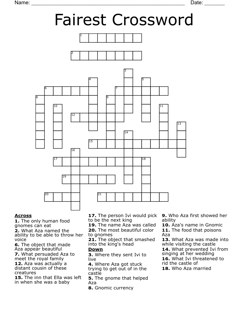 Fairest Crossword