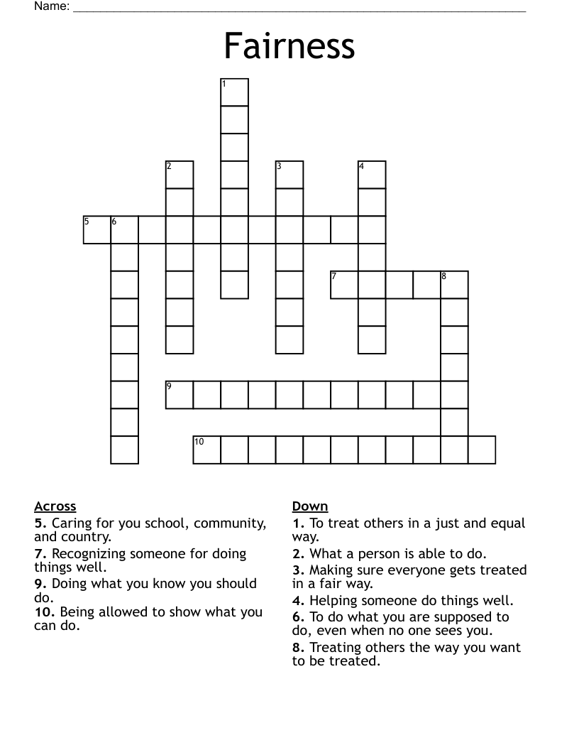 Fairness Crossword