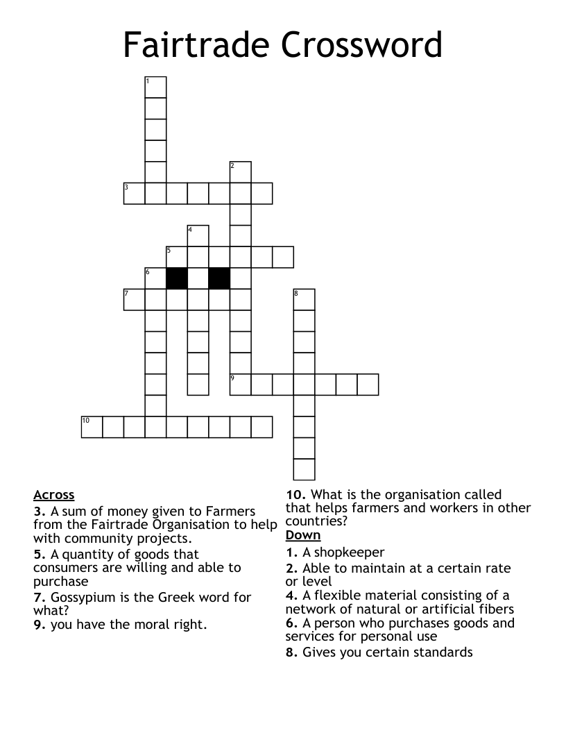 Fairtrade Crossword