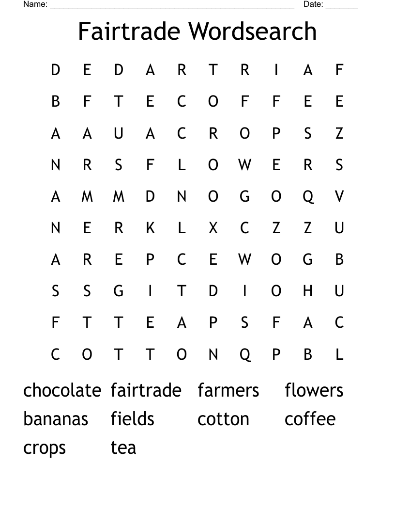 Fairtrade Wordsearch
