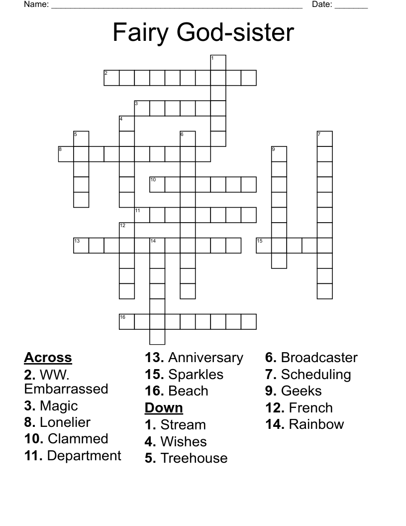 Fairy God-sister  Crossword