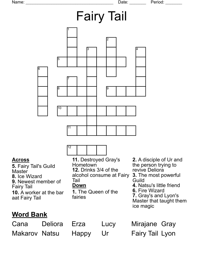 Fairy Tail Crossword