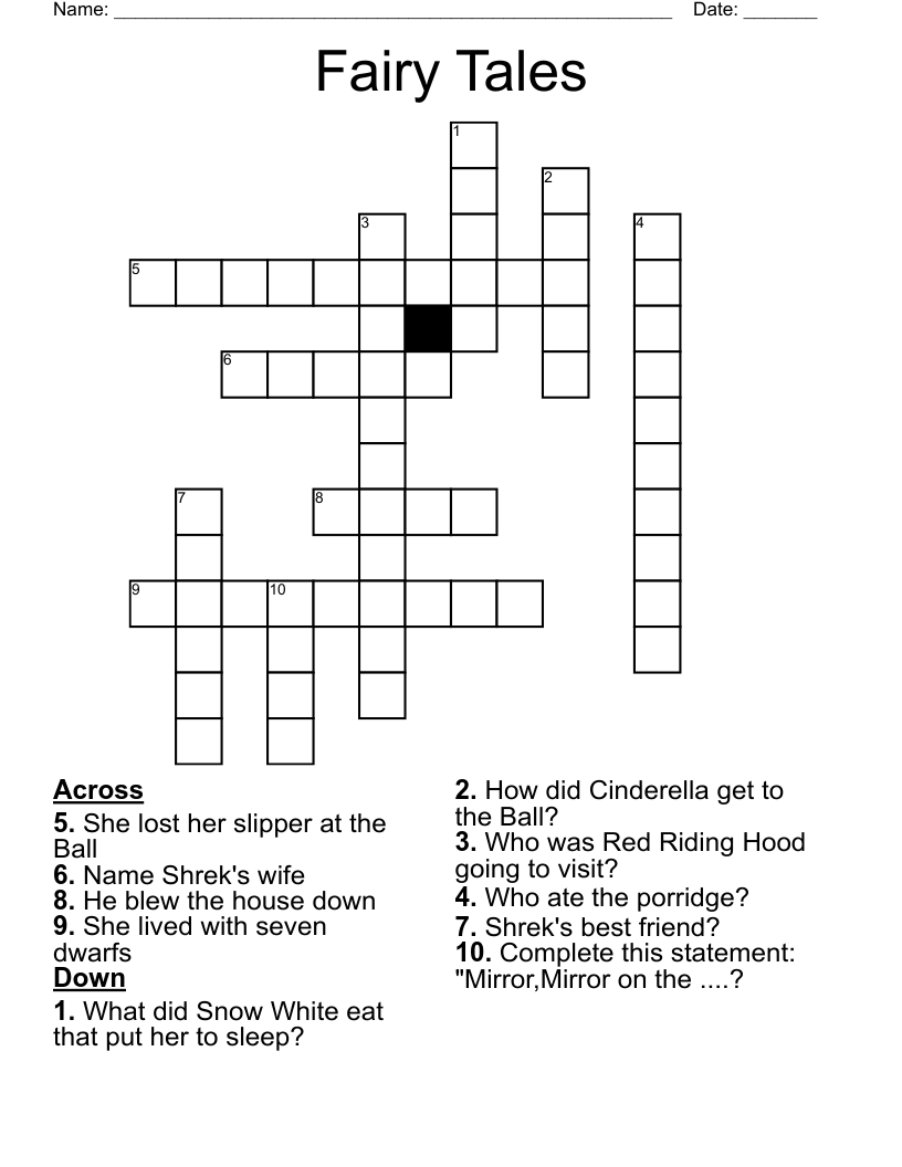 Fairy Tales Crossword