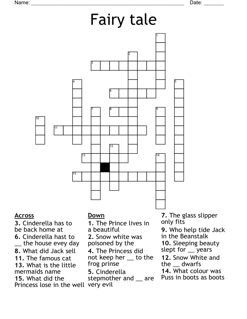 Fairy tale Crossword