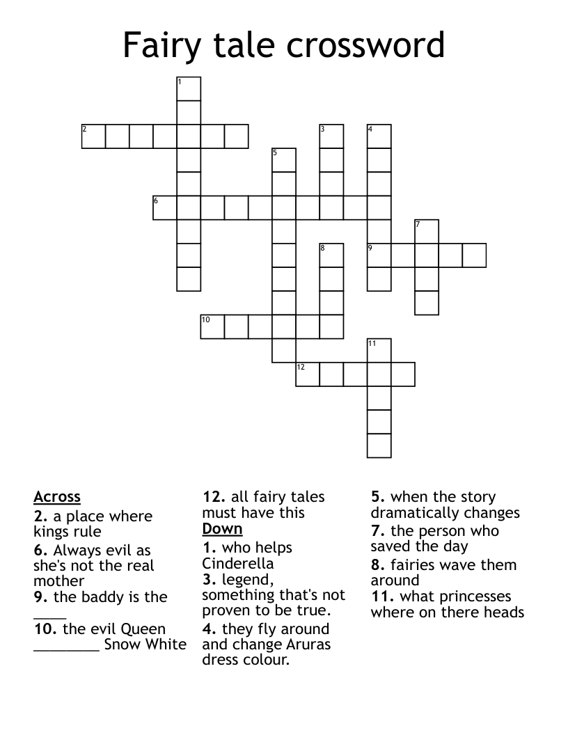 Fairy tale crossword