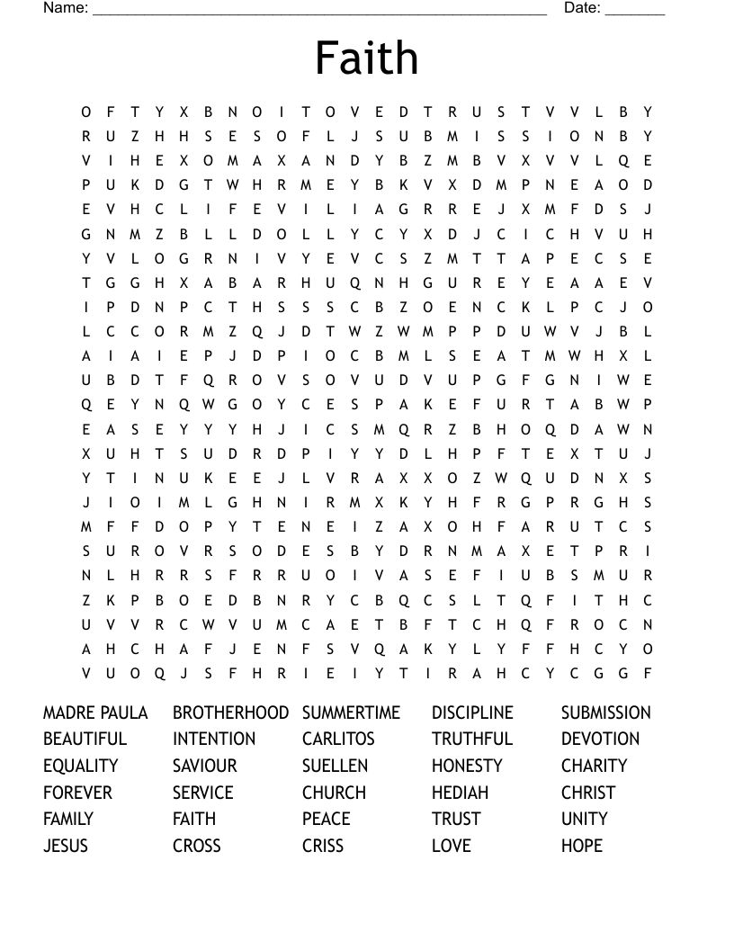 Faith Word Search