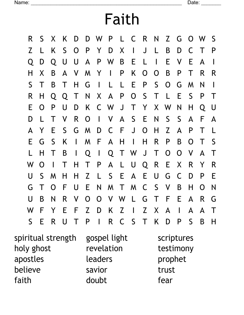 Faith Word Search