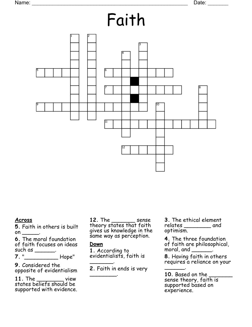 Faith Crossword