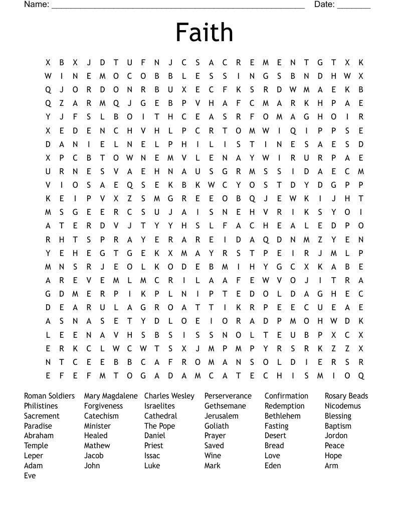 Faith Word Search