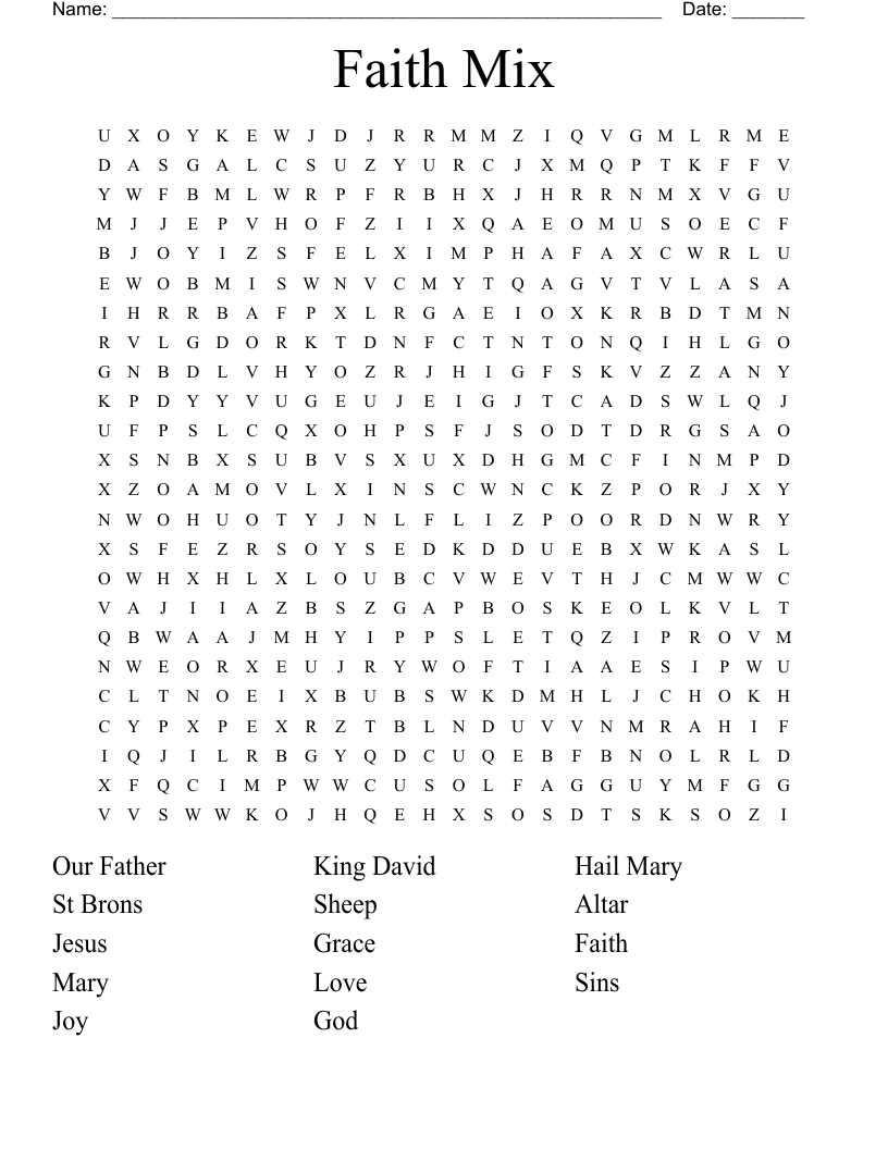 Faith Mix Word Search