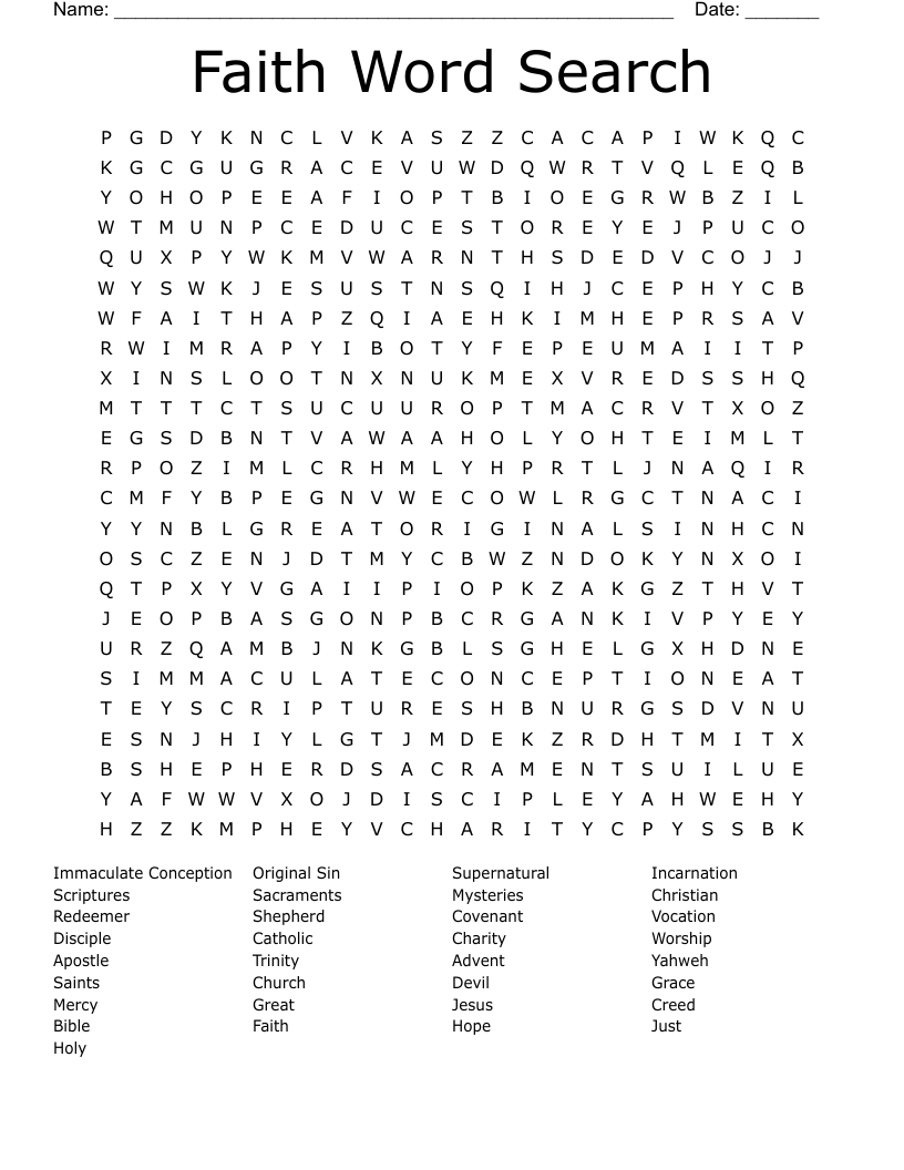 Faith Word Search