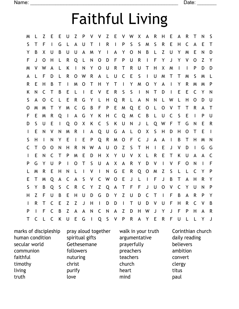 Faithful Living Word Search