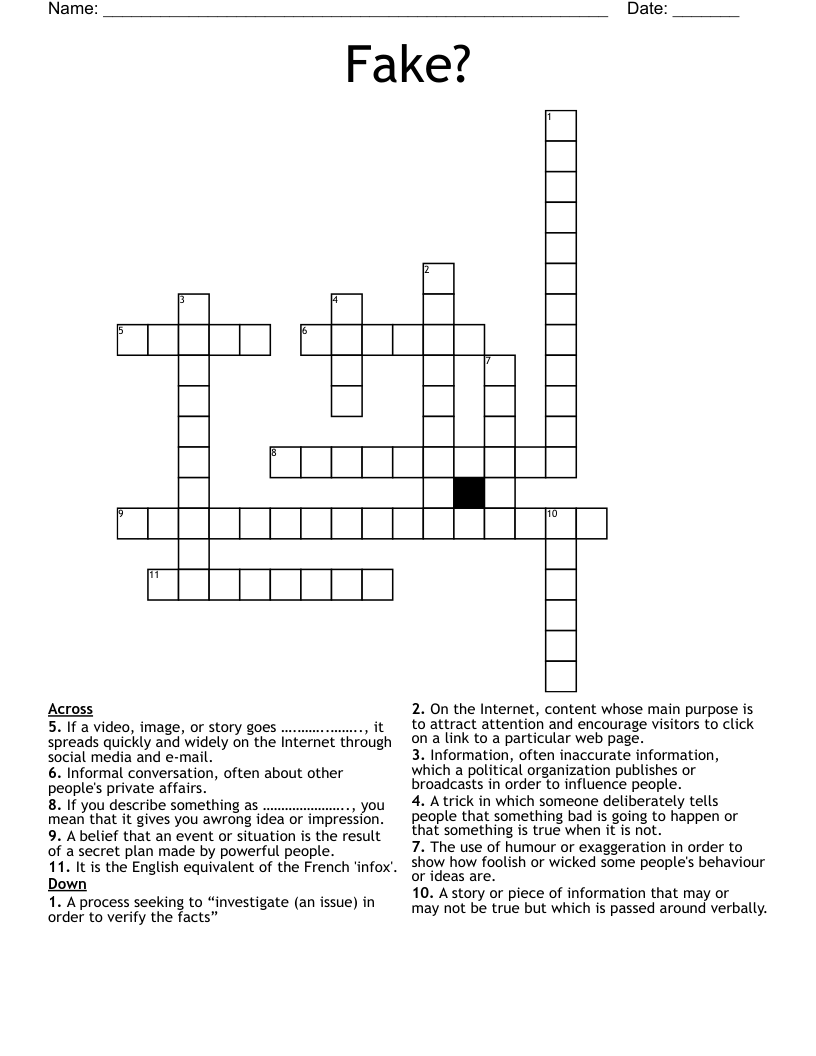 Fake? Crossword