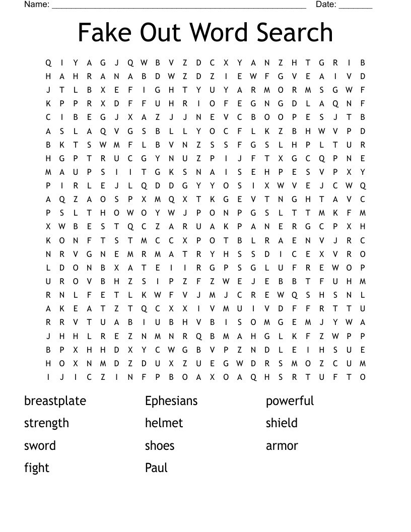 Fake Out Word Search