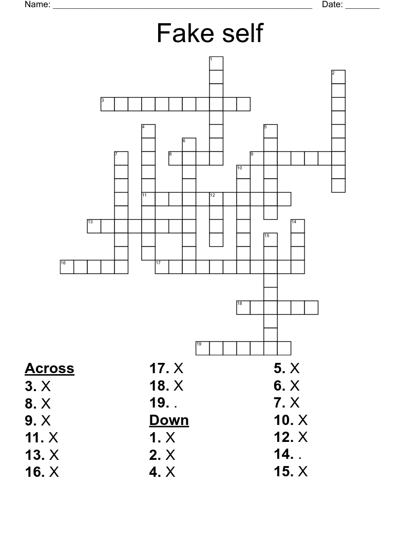 Fake self Crossword