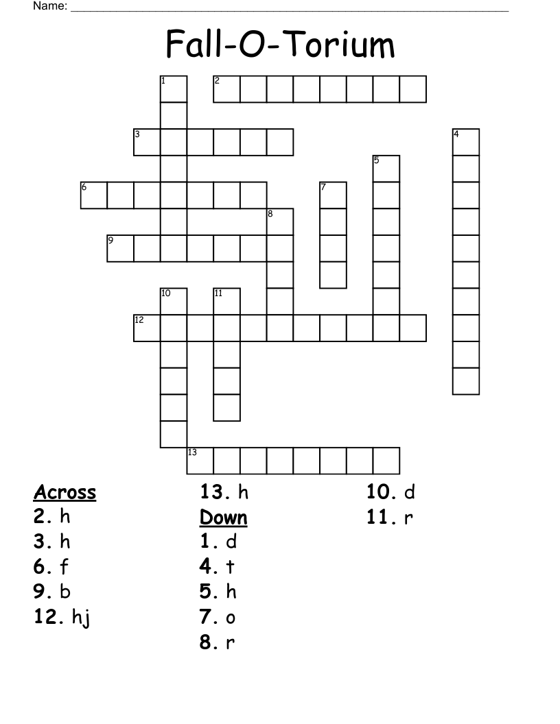 Fall-O-Torium Crossword