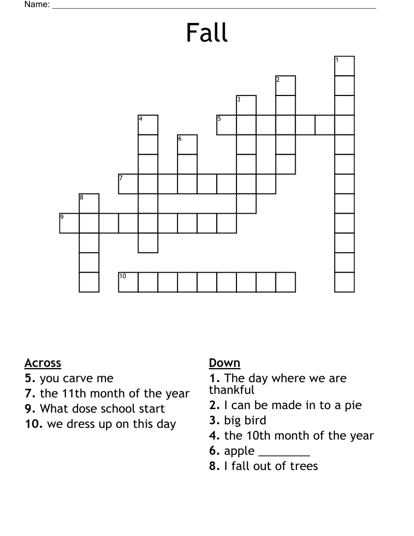 Fall Crossword