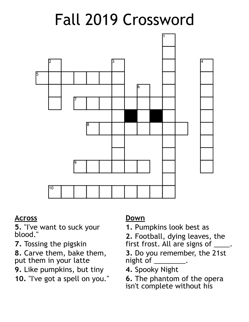 Fall 2019 Crossword