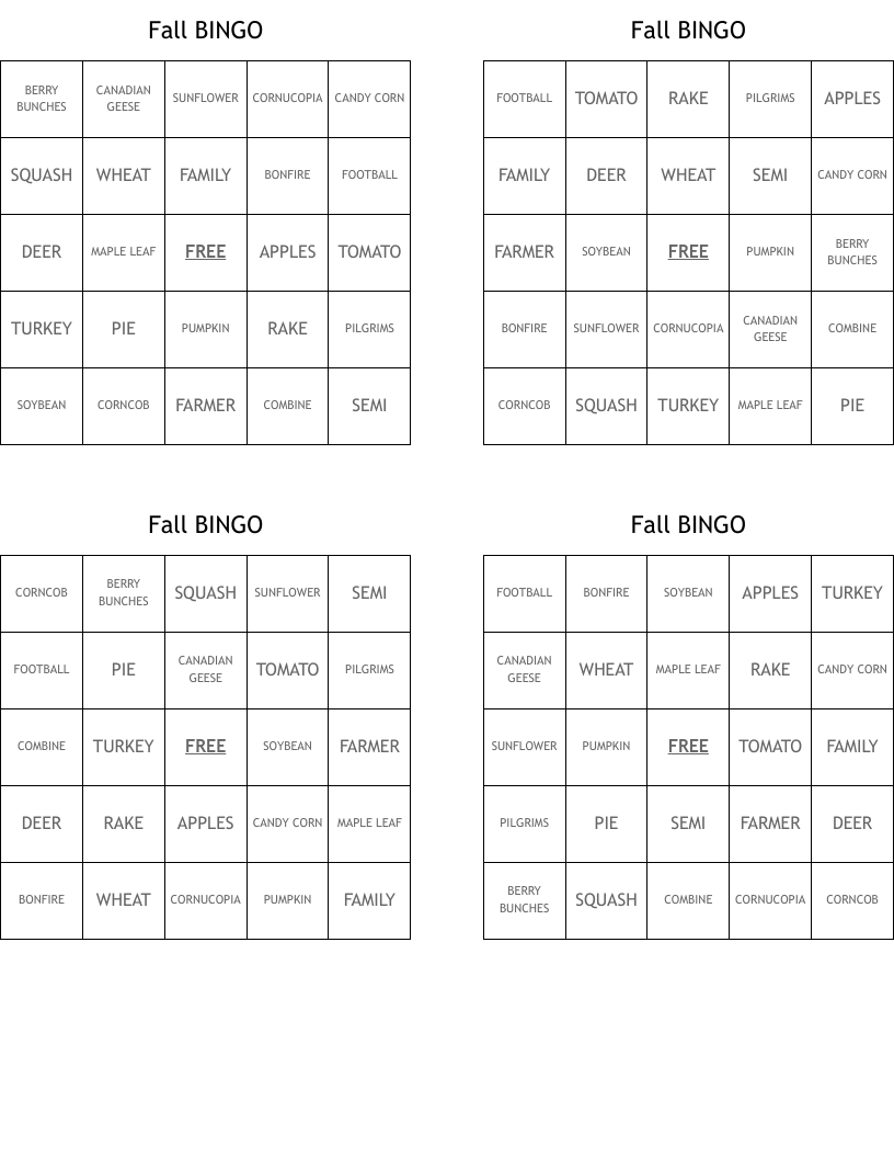 Fall BINGO