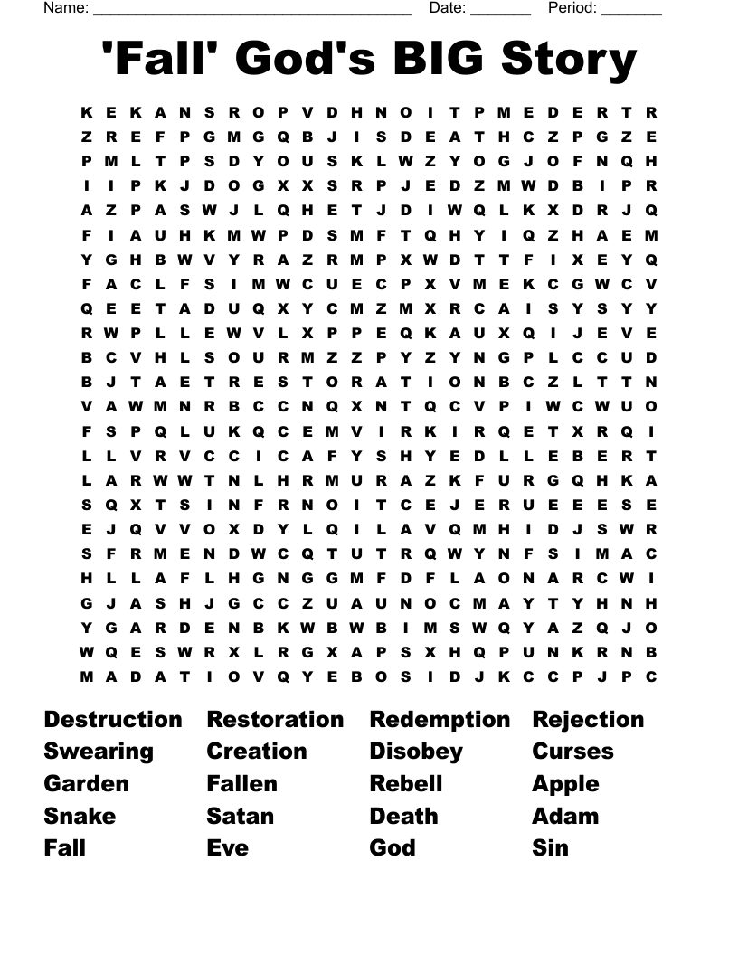 'Fall' God's BIG Story Word Search
